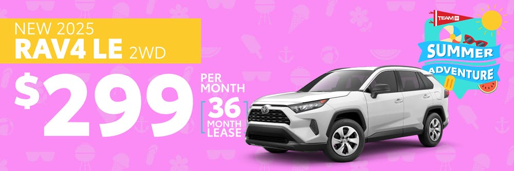 Summer Adventure – New 2025 RAV4 LE Lease | Team Toyota of Langhorne