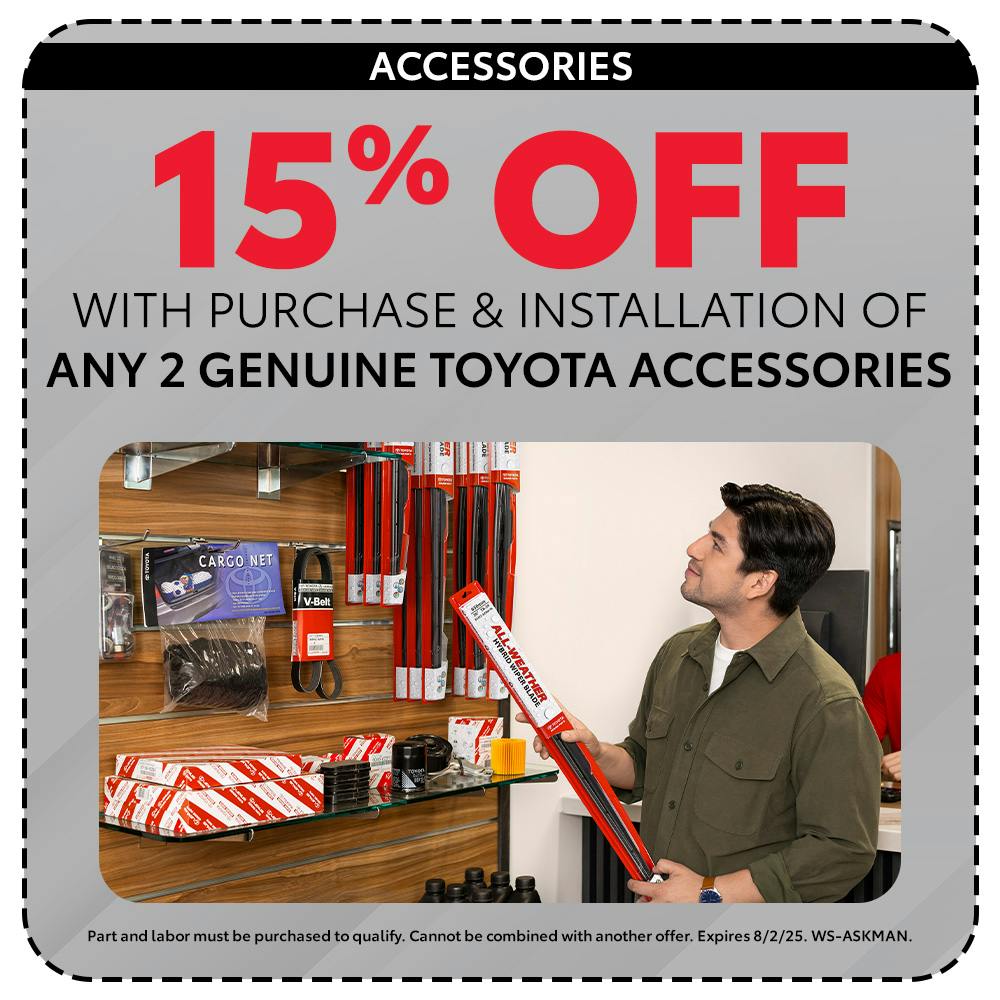 15% off accessories | Team Toyota of Glen Mills