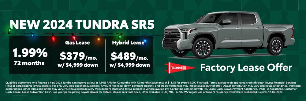 Tundra Factory Lease Offer Banner | Team Toyota of Glen Mills