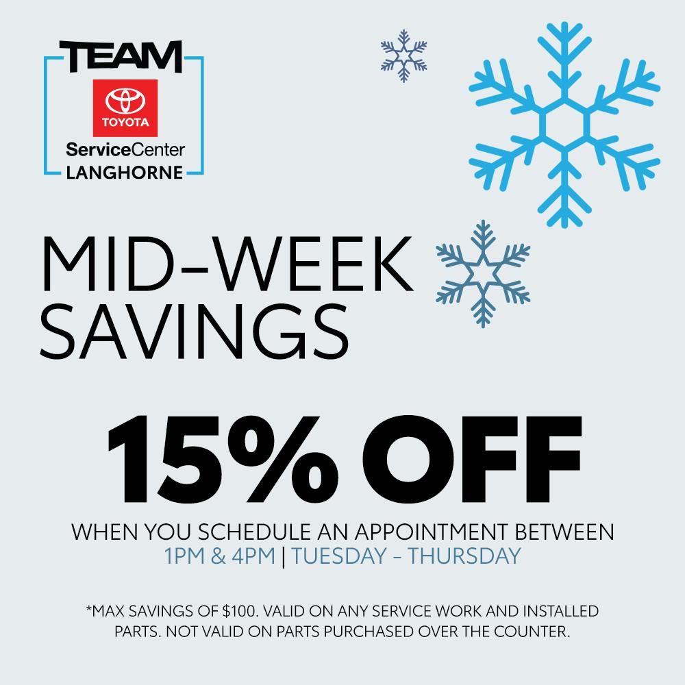 MID-WEEK SAVINGS | Team Toyota of Langhorne