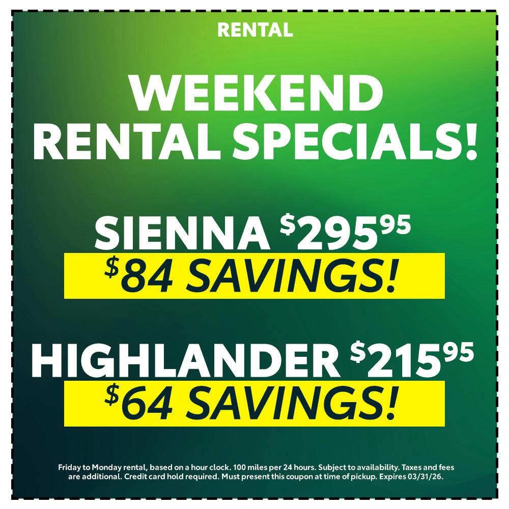 Weekend Rental Special | Team Toyota of Glen Mills