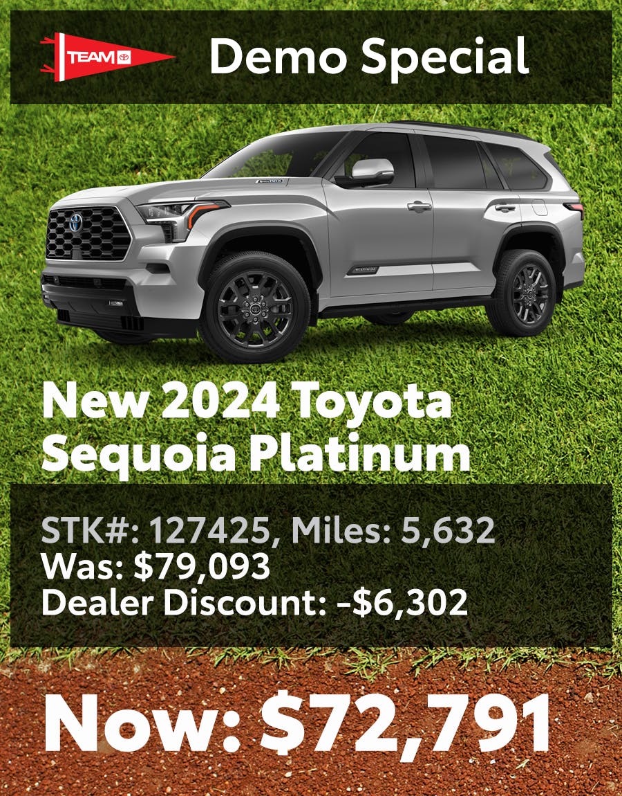 demo special on new 2024 toytoa sequoia save $6,302