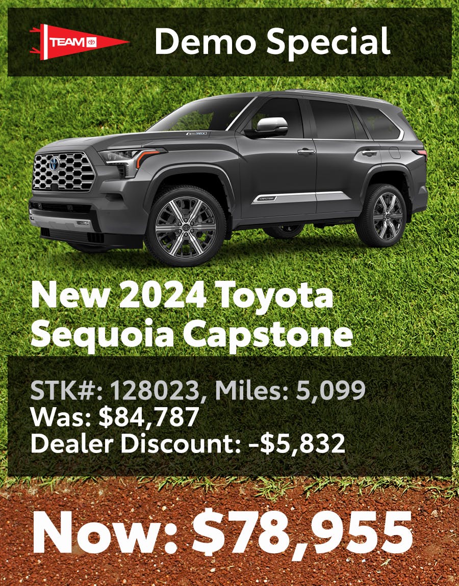 demo special on new 2024 toytoa sequoia save $5,832