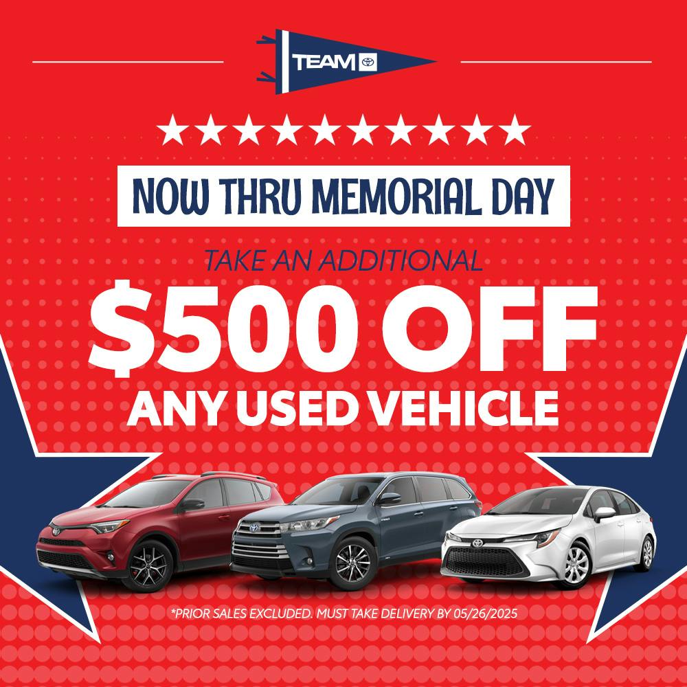 Memorial Day Used Car Savings
