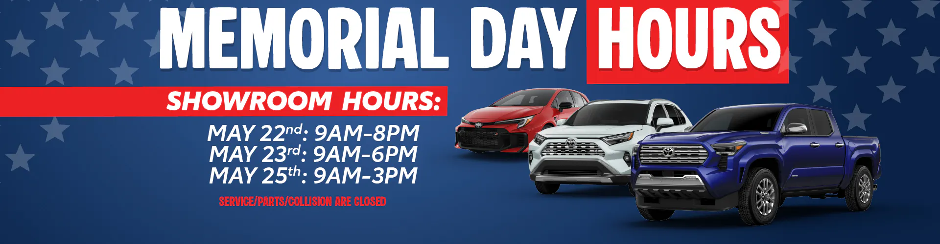 Memorial Day Hours