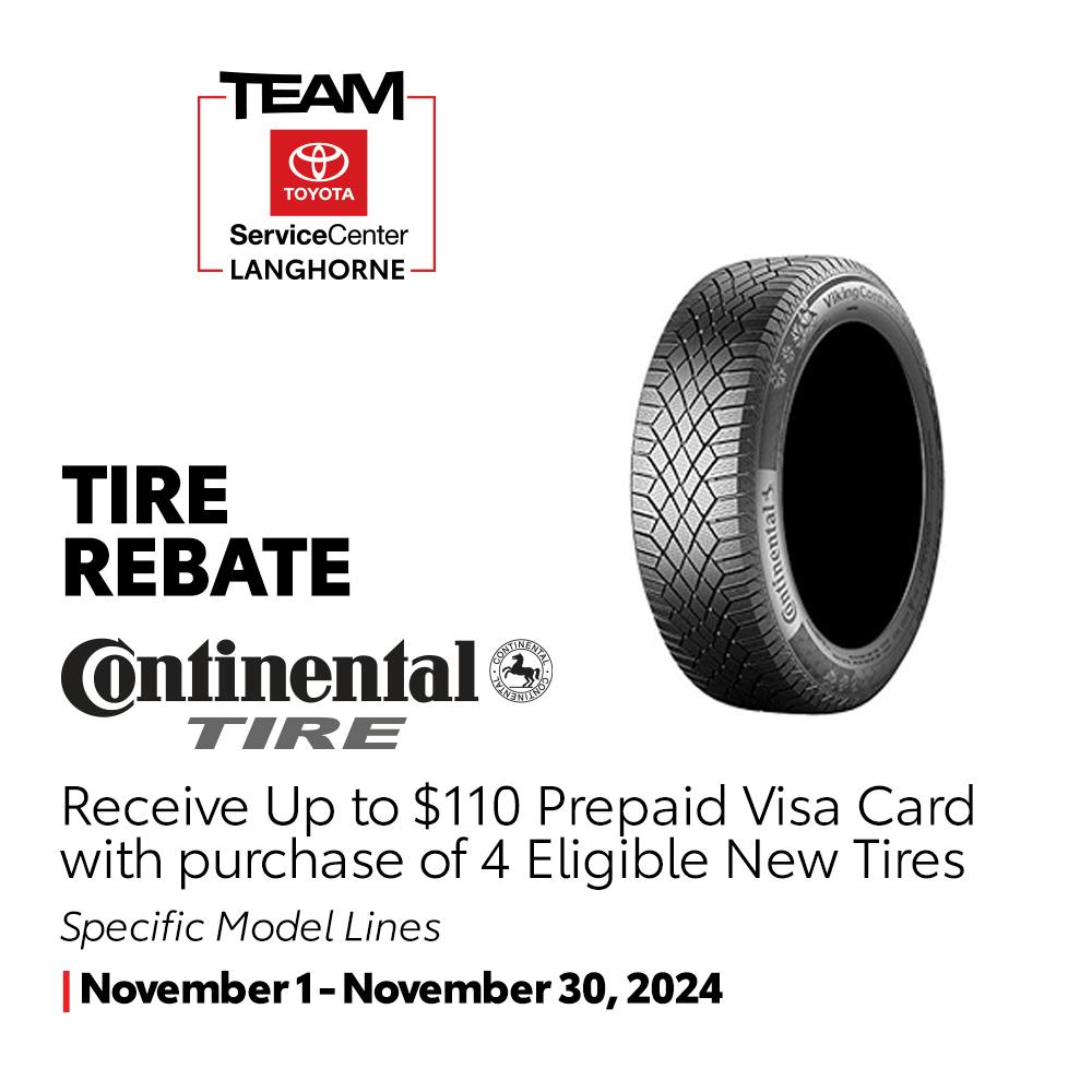 Continental Tire Rebate | Team Toyota of Langhorne