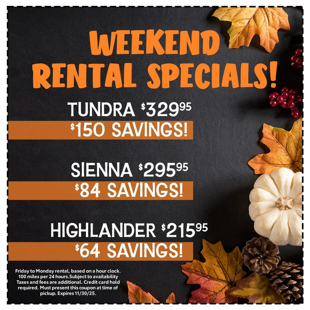 Weekend Rental Special | Team Toyota of Glen Mills