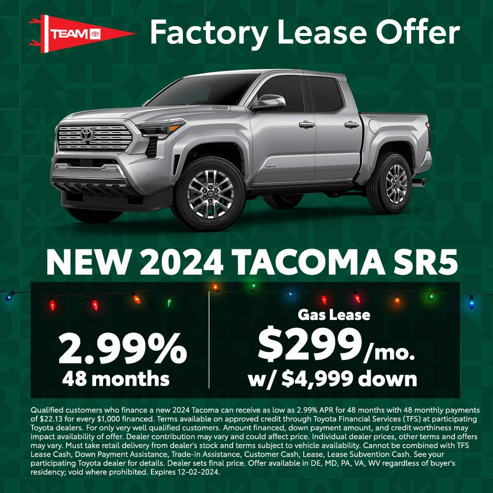 Tacoma Factory Lease Offer Banner