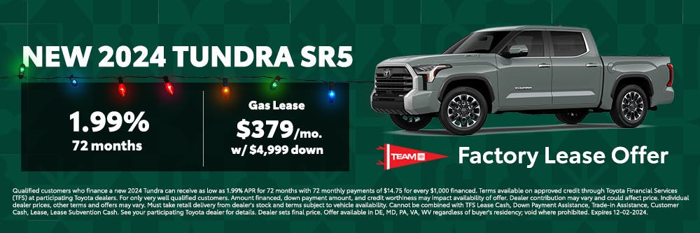 Tundra Factory Lease Offer Banner | Team Toyota of Glen Mills