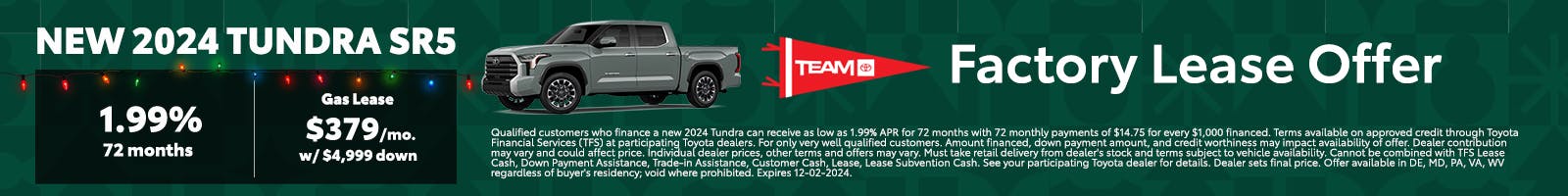 Tundra Factory Lease Offer Banner