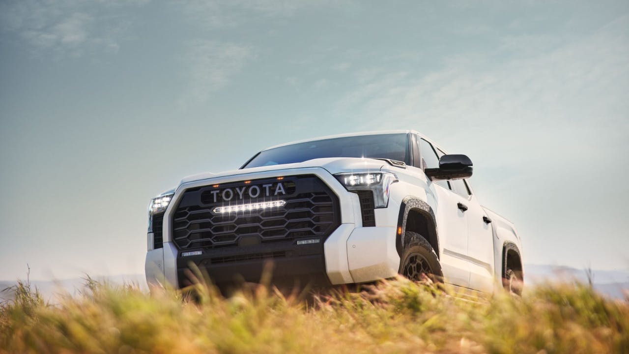 tundra white trd offroad in field