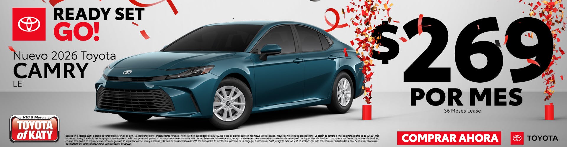 2026 Camry $269 Por Mes