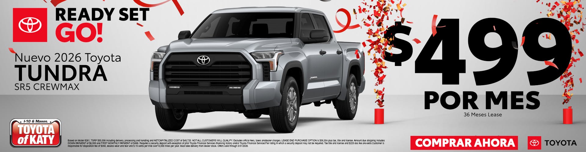 2026 Tundra Lease – $499 Por Mes