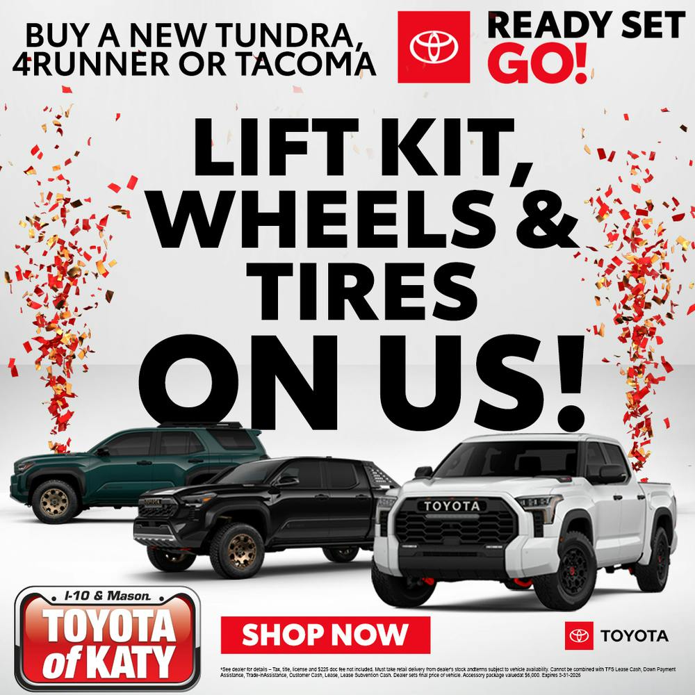Lift Kit, Wheels and Tires ON US!
