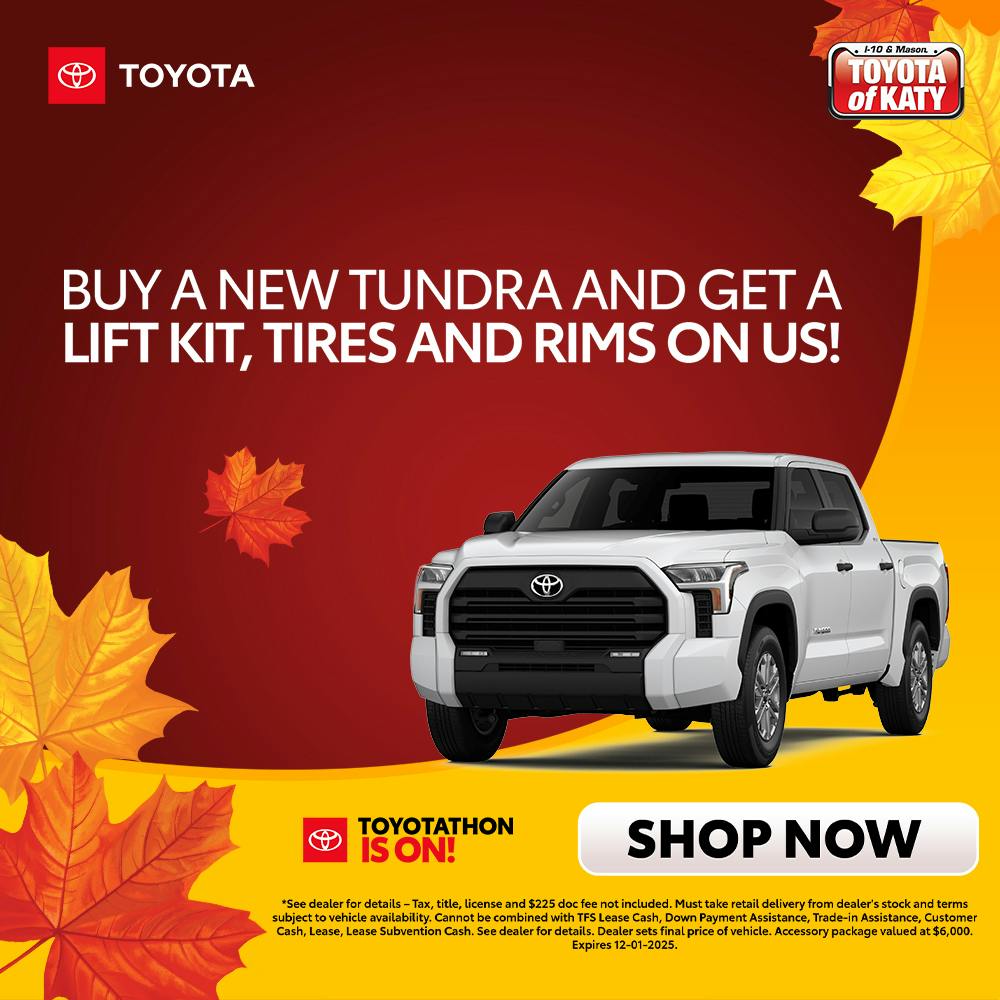 Purchase of Tundra – get a lift kit, tires and rims on us!