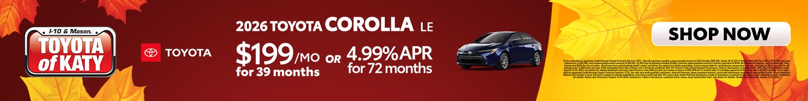 2026 Corolla LE Special