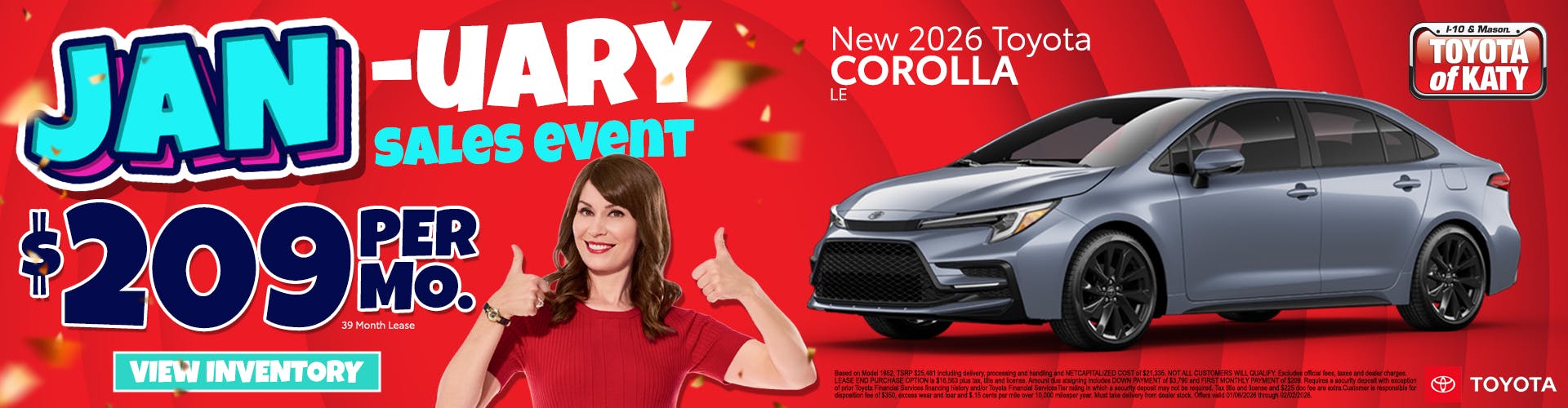 2026 Corolla January Sales Event