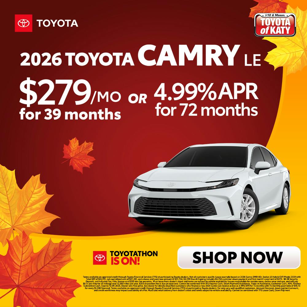 2026 Camry LE Toyotathon Sales Event