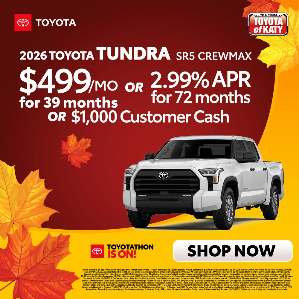 2026 Tundra SR5 Crewmax Toyotathon Sales Event