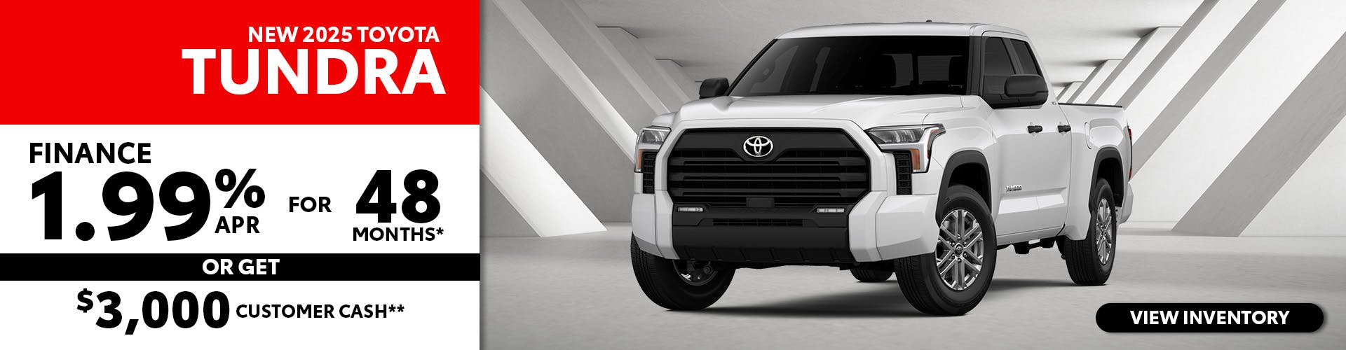 New 2025 Toyota Tundra Finance for 1.99% APR