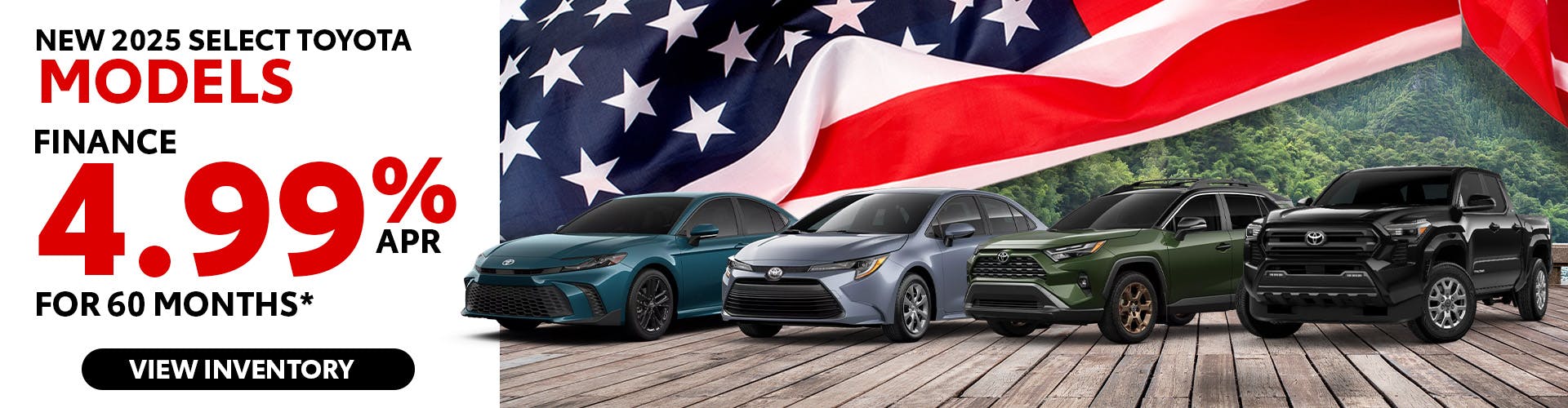 New 2025 Select Toyota Models 4.99% APR