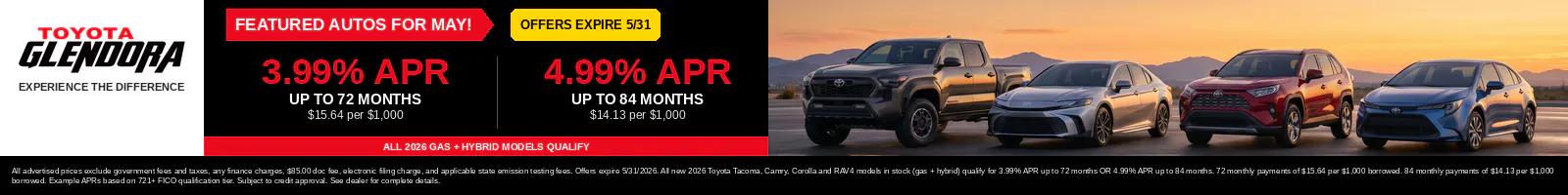 3.99% APR – 4.99% APR