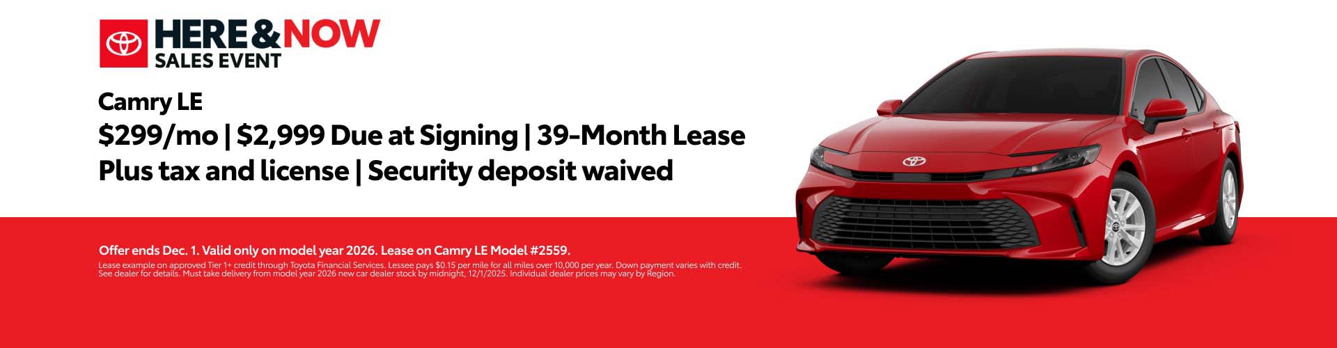 November 2025 SoCal Camry Lease