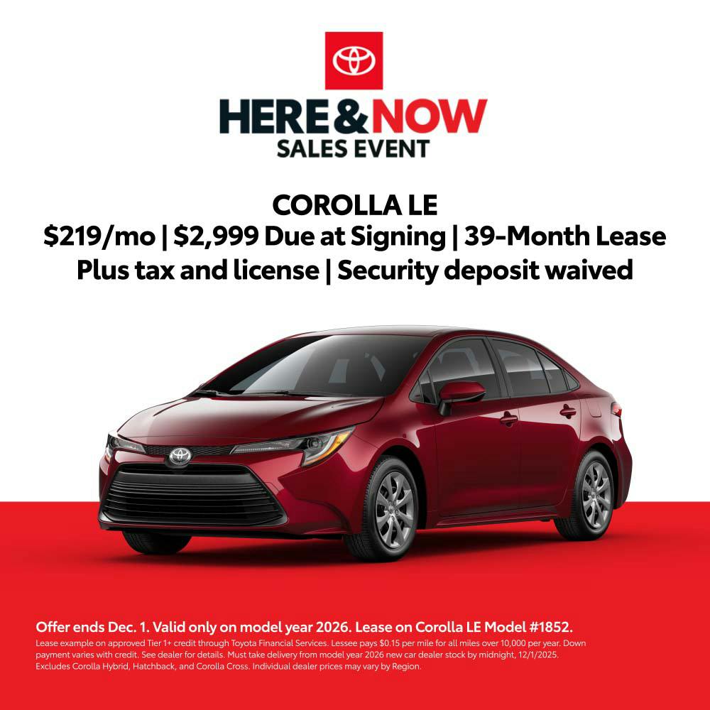 November 2025 SoCal Corolla Lease