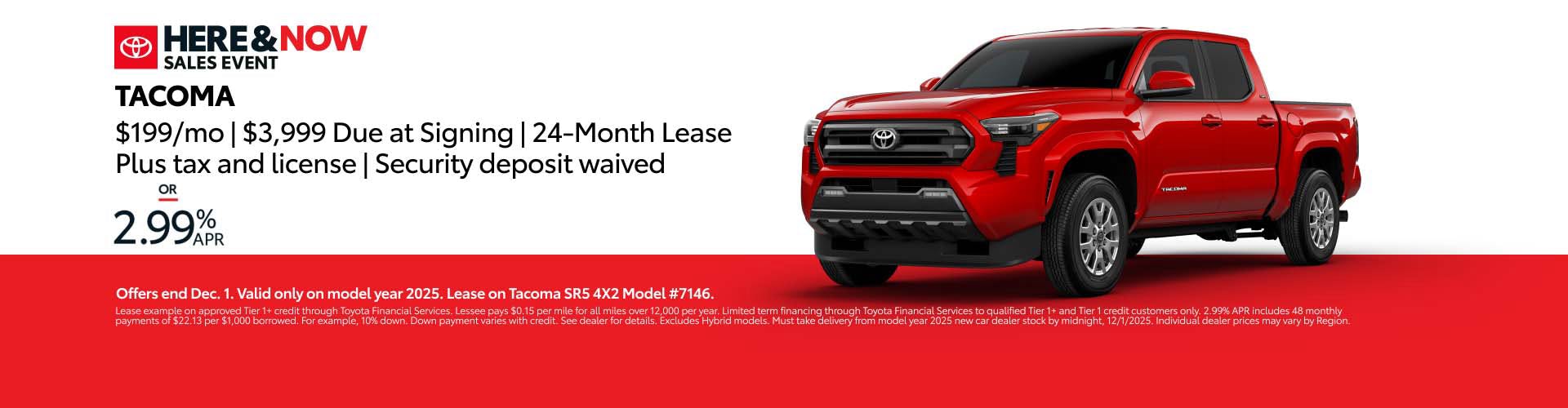 November 2025 SoCal Tacoma Lease and APR