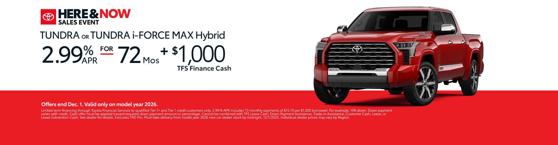 November 2025 SoCal Tundra Cash and APR