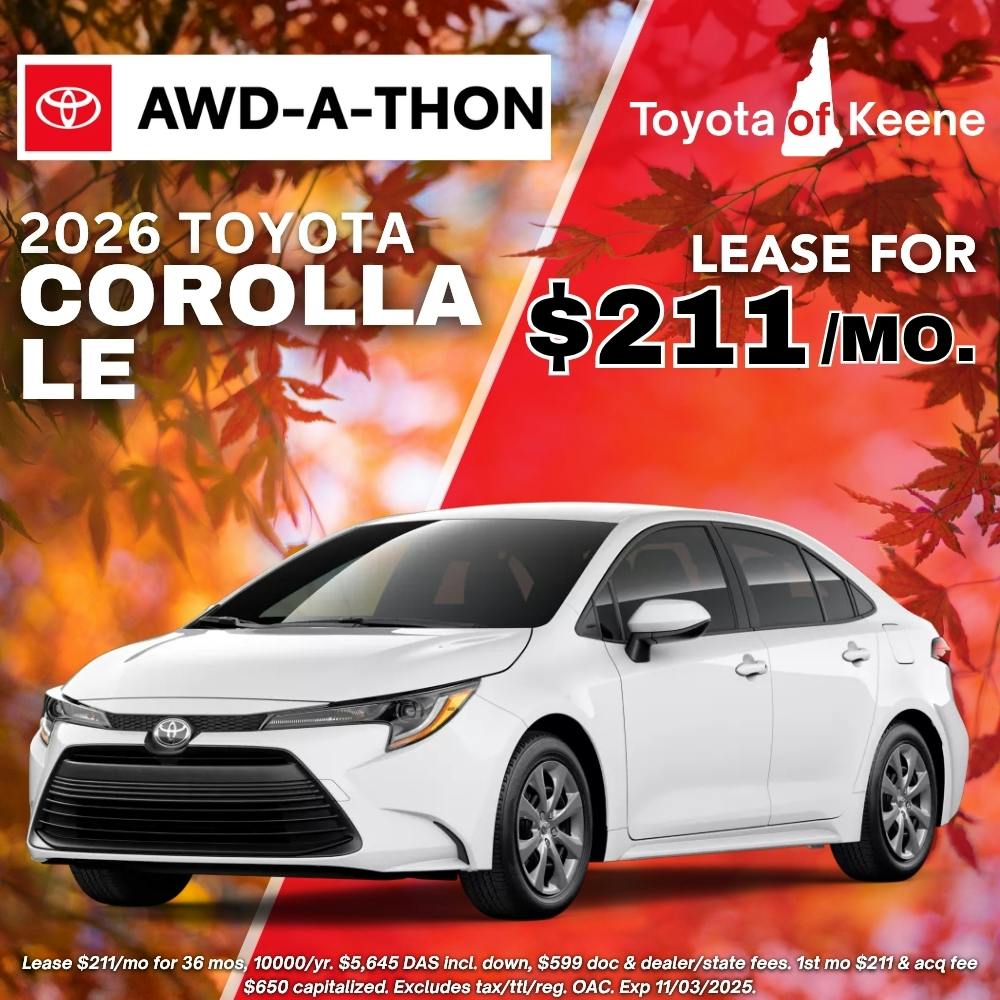 2026 Toyota Corolla LE Lease | Toyota of Keene