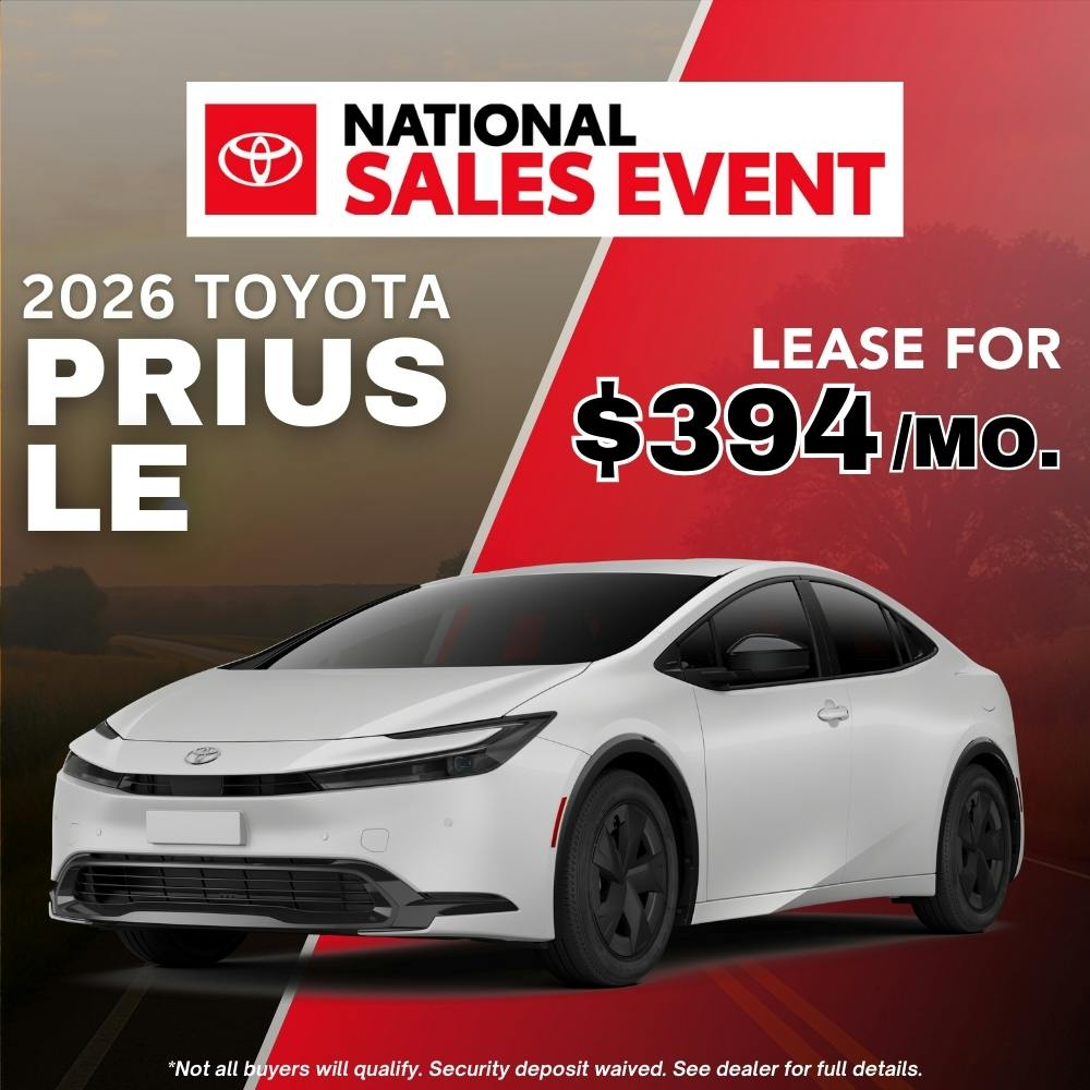 2026 Toyota Prius LE Lease Special
