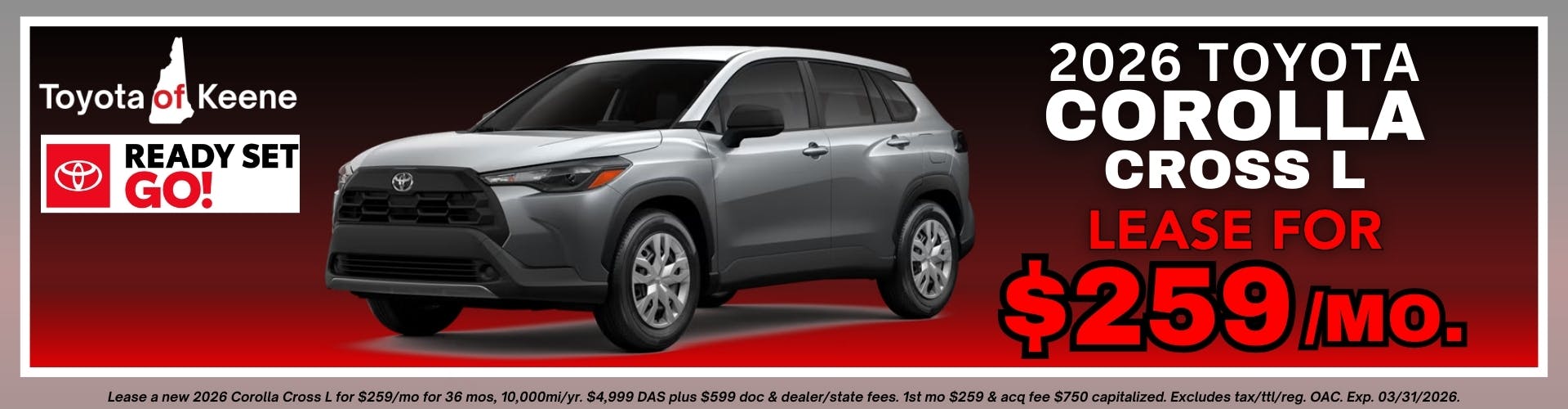 2026 Toyota Corolla Cross L Lease