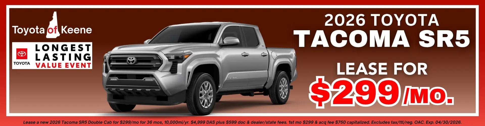 2026 Toyota Tacoma SR5 Lease