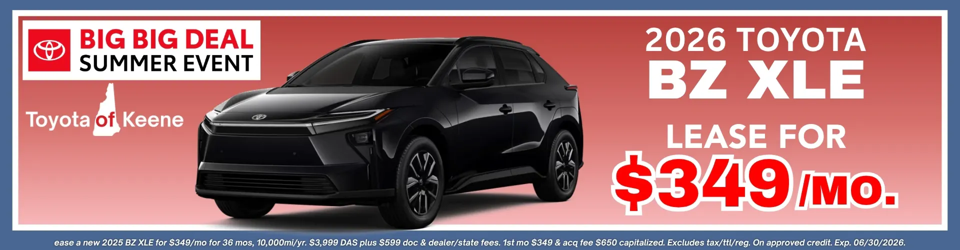 2026 Toyota BZ XLE Lease