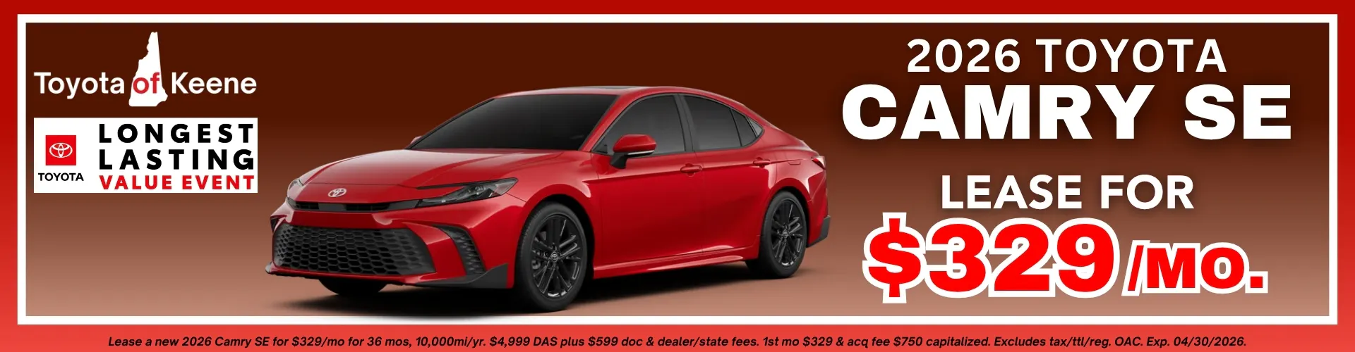 2026 Toyota Camry SE Lease