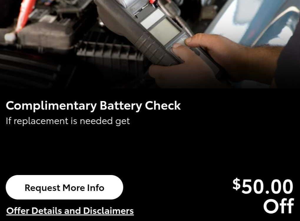 Complimentary Battery Check