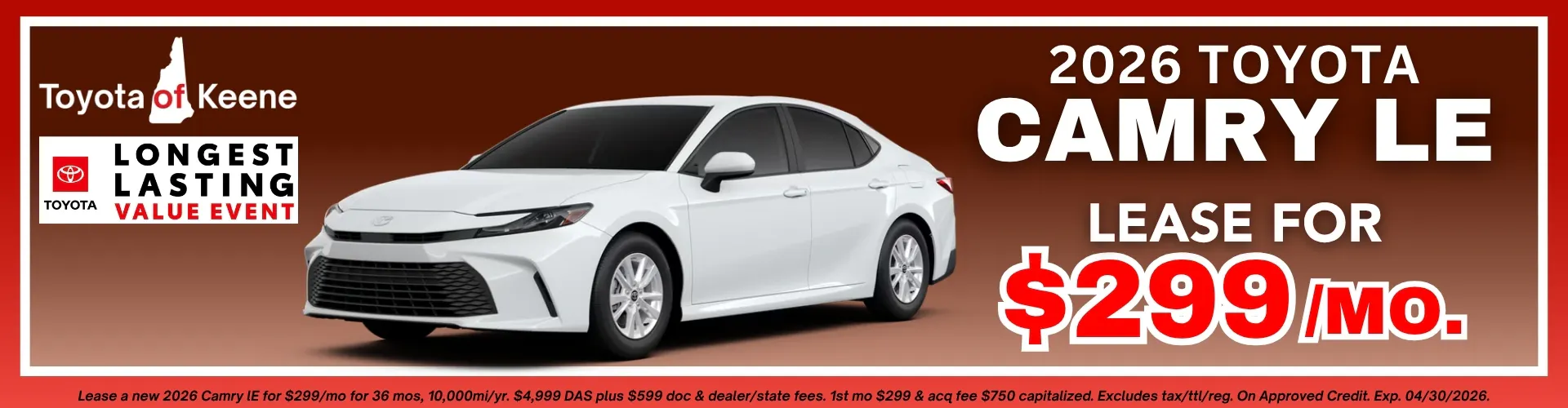 2026 Toyota Camry LE Lease