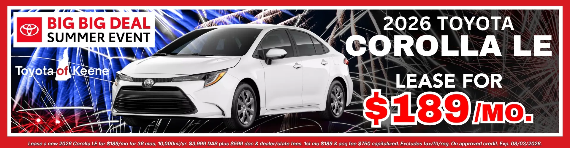 2026 Toyota Corolla LE Lease