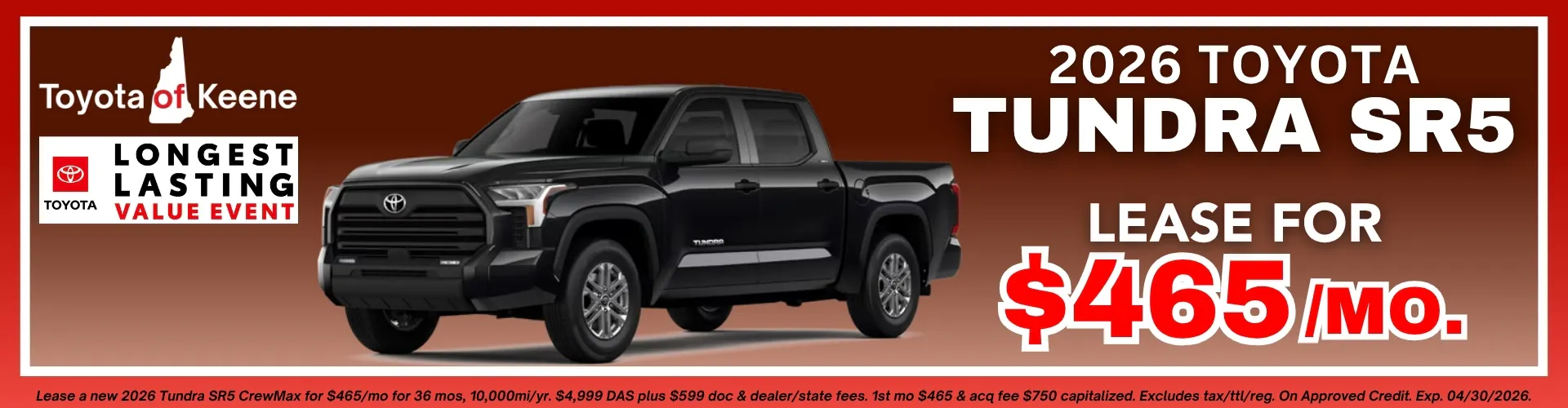 2026 Toyota Tundra SR5 Lease