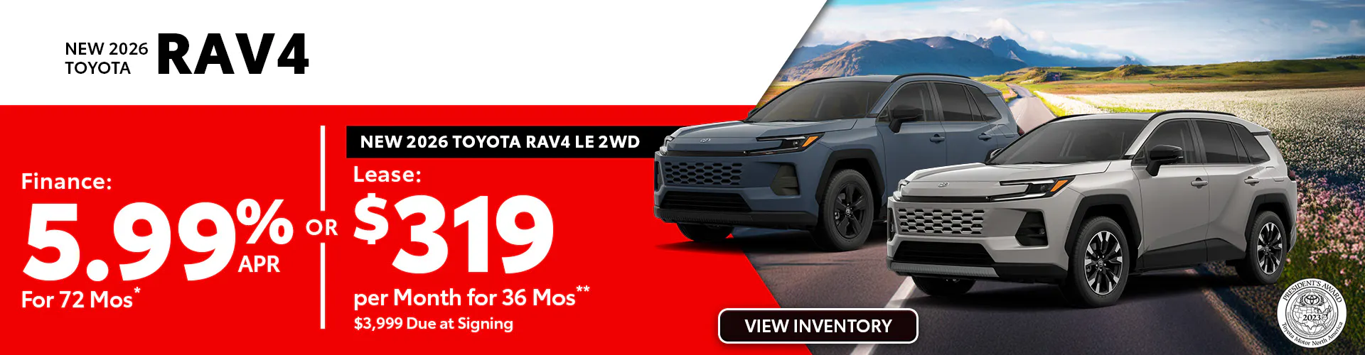 New 2026 Toyota RAV4 – Finance For 5.99%