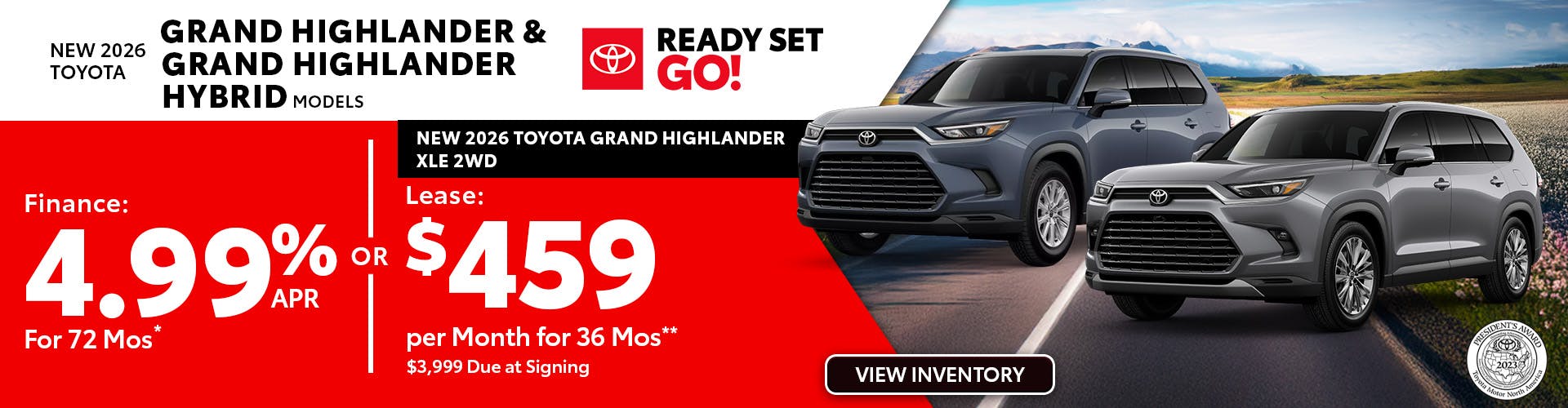 New 2026 Toyota Grand Highlander and Grand Highlander Hybrid Models OR New 2026 Toyota Grand Highlander XLE 2WD