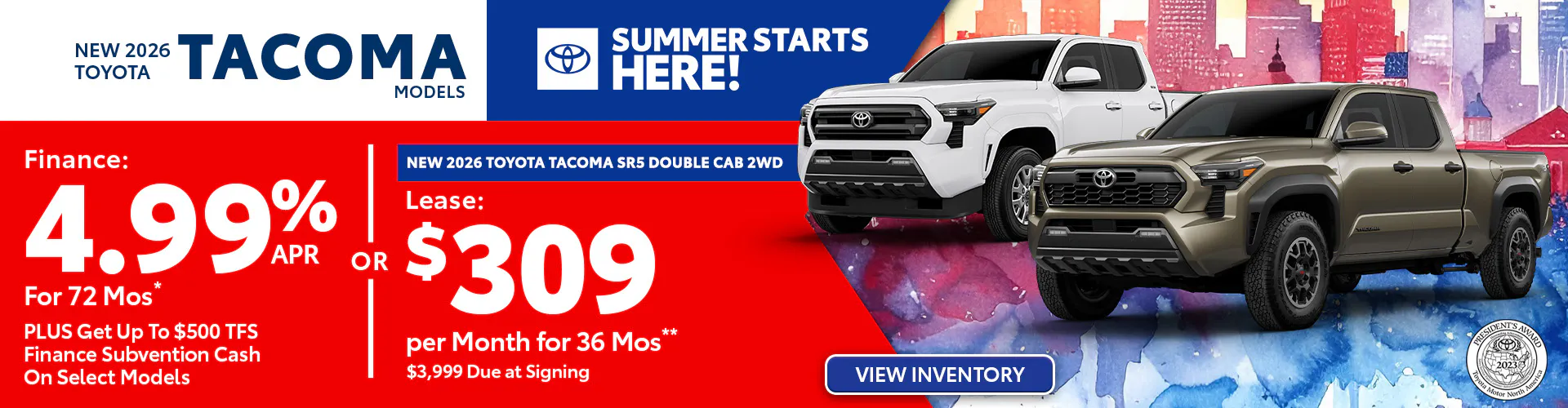 New 2026 Toyota Tacoma Models OR New 2026 Toyota Tacoma SR5 Double Cab 2WD