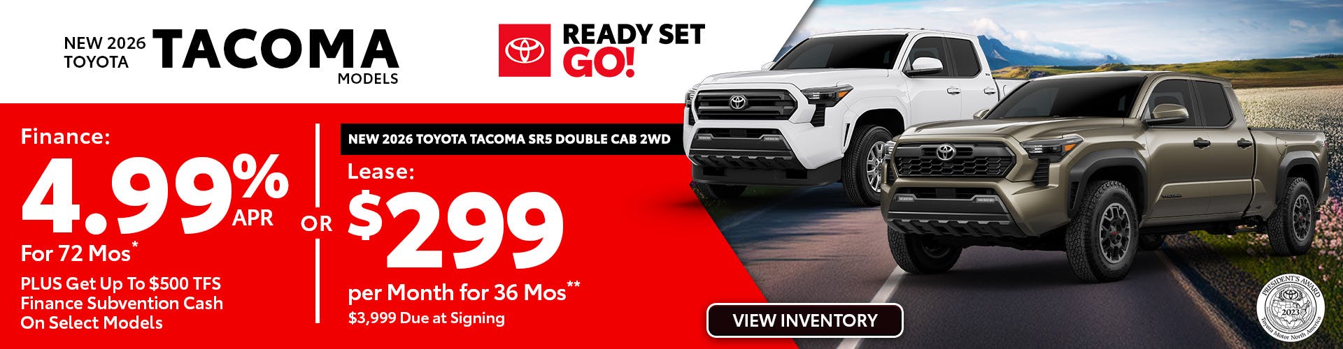 New 2026 Toyota Tacoma Models OR New 2026 Toyota Tacoma SR5 Double Cab 2WD