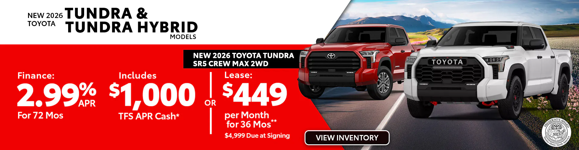 New 2026 Toyota Tundra & Tundra Hybrid – Finance 2.99%