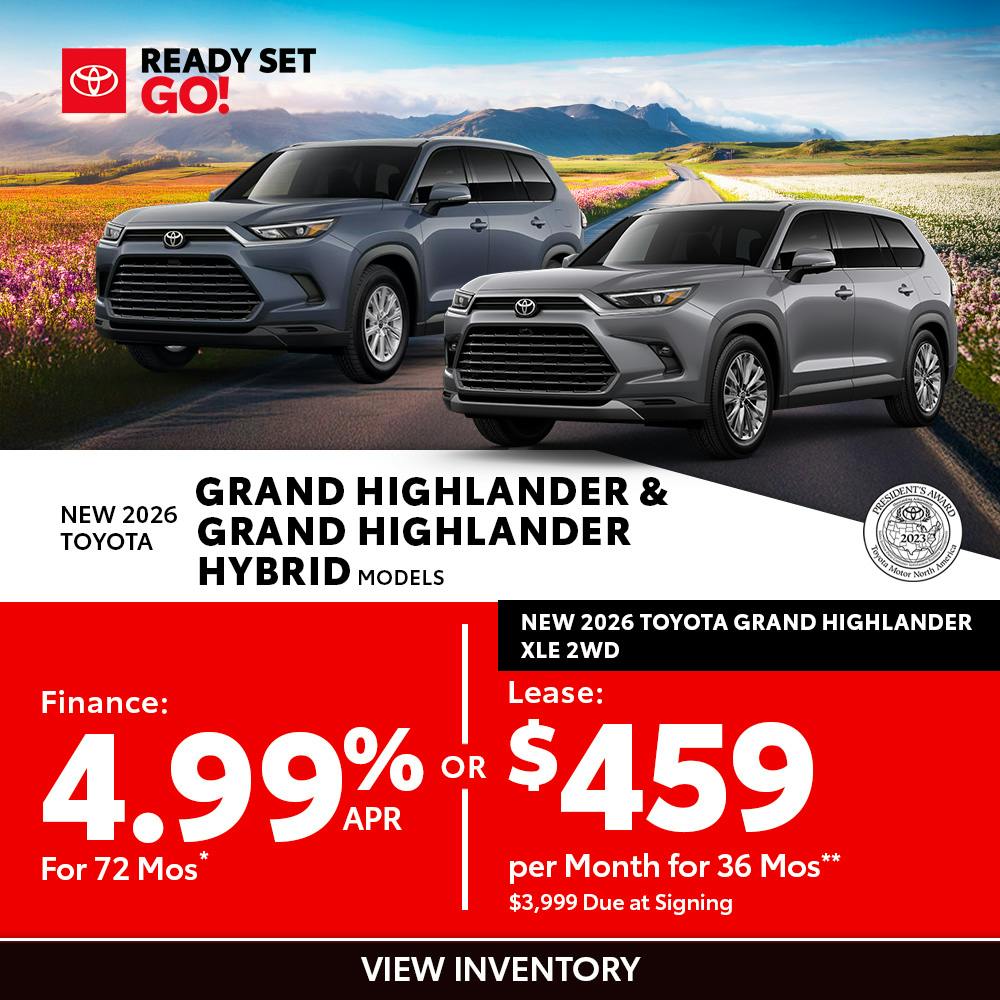 New 2026 Toyota Grand Highlander and Grand Highlander Hybrid Models OR New 2026 Toyota Grand Highlander XLE 2WD