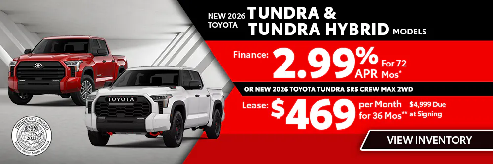New 2026 Toyota Tundra and Tundra Hybrid Models OR New 2026 Toyota Tundra SR5 Crew Max 2WD | Shottenkirk Toyota of Granbury