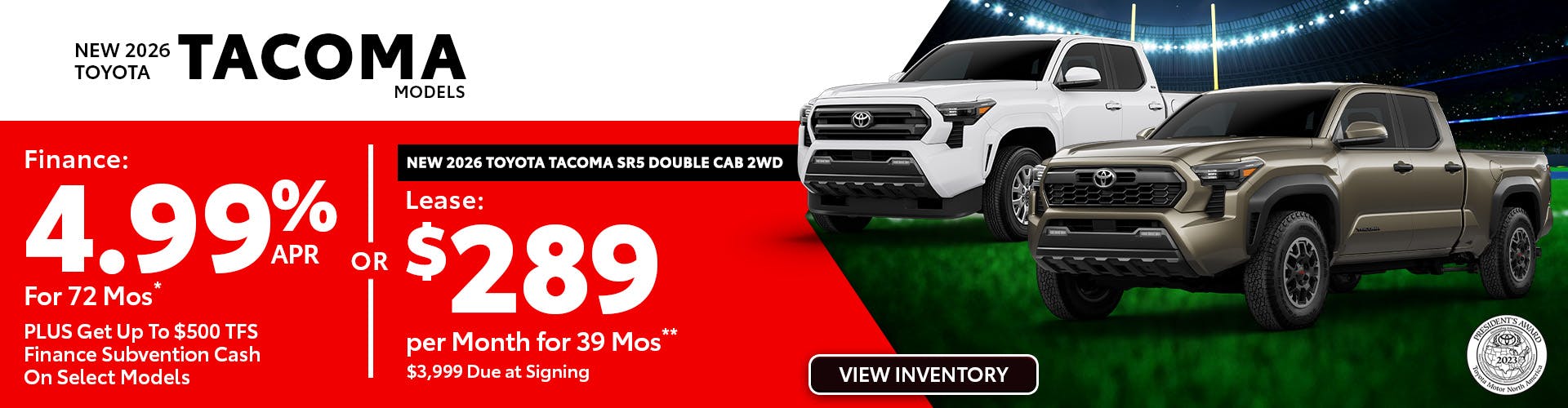 New 2026 Toyota Tacoma Models OR New 2026 Toyota Tacoma SR5 Double Cab 2WD