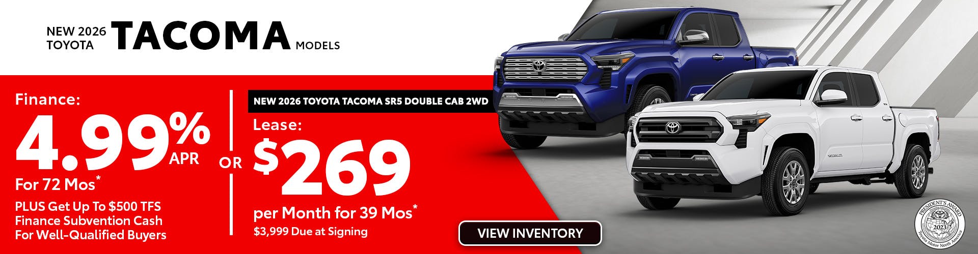 New 2026 Toyota Tacoma Models OR New 2026 Toyota Tacoma SR5 Double Cab 2WD