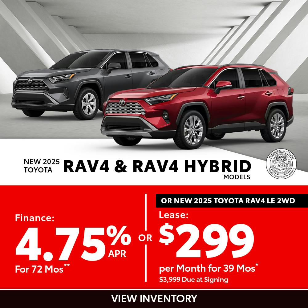 New 2025 Toyota RAV4 and RAV4 Hybrid Models OR New 2025 Toyota RAV4 LE 2WD